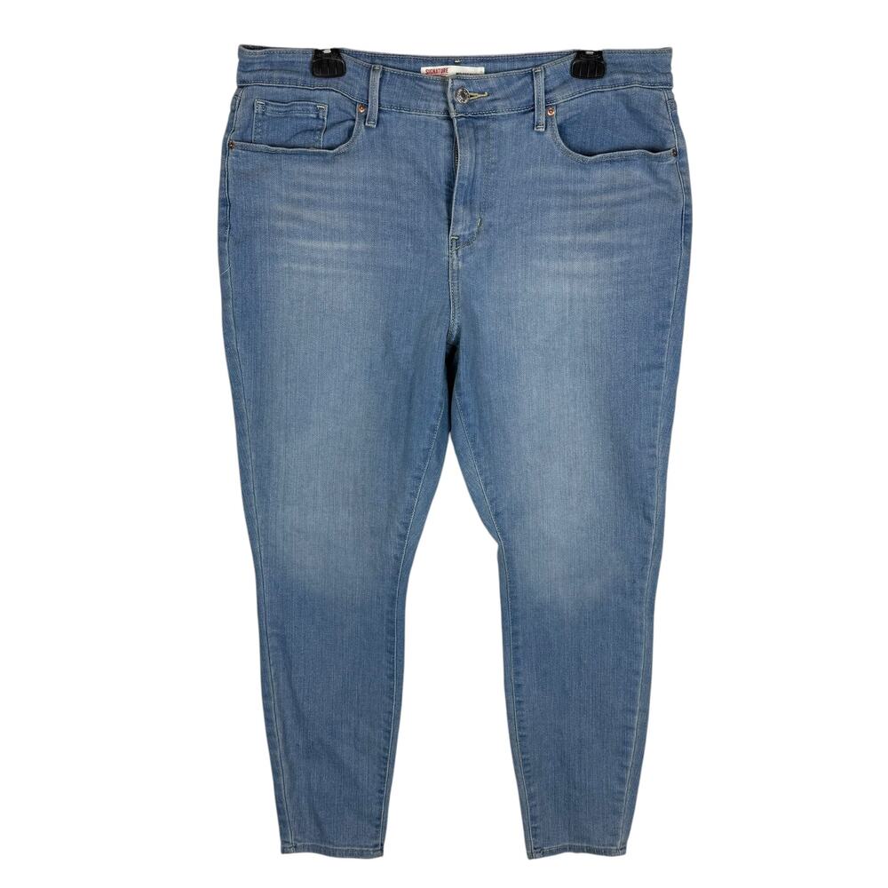 Signature by Levi Strauss & Co.‎ Jeans Womens 14 Blue Denim Mid-Rise Skinny Leg